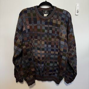 FLAW Vintage Peruvian Connection abstract alpaca pullover sweater large